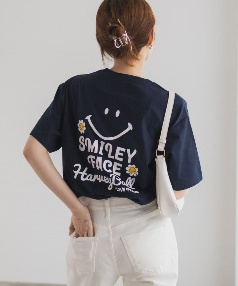 スマイリーフェイス ロゴTシャツ レディース メール便 対応商品商品画像-3