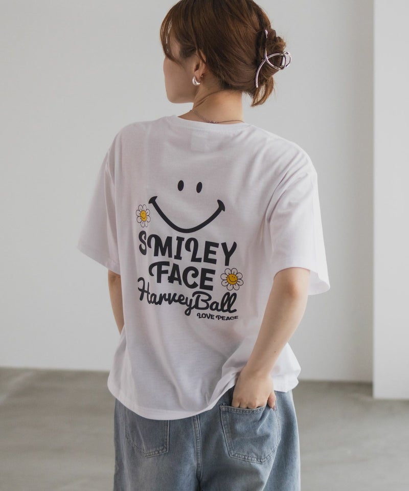 スマイリーフェイス ロゴTシャツ レディース メール便 対応商品商品画像-6