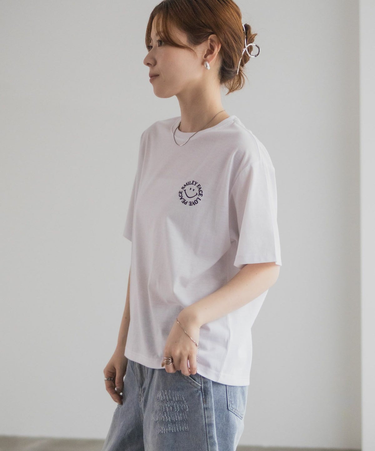 スマイリーフェイス ロゴTシャツ レディース ネコポス 対応商品