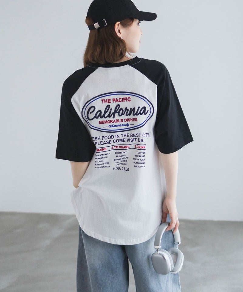 UNDERWRAPS  ラグラン刺繍ビッグTシャツ レディース メール便 対応商品商品画像-1