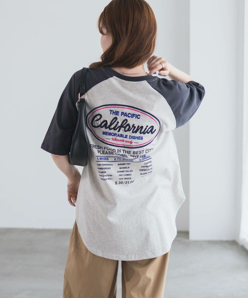 UNDERWRAPS  ラグラン刺繍ビッグTシャツ レディース メール便 対応商品商品画像-2