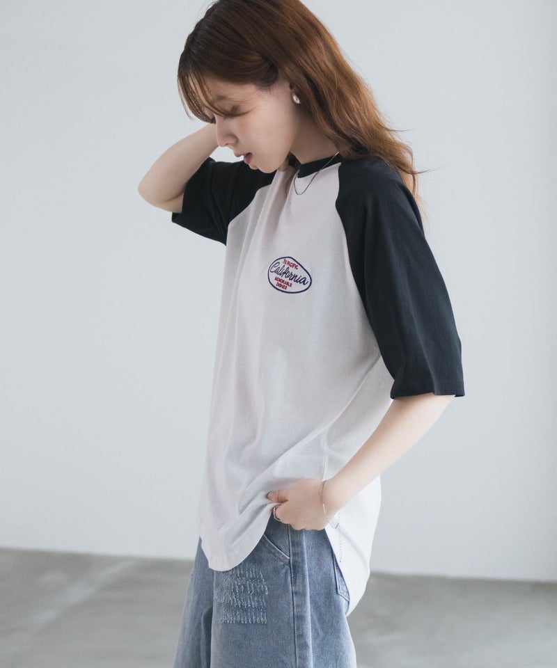 UNDERWRAPS  ラグラン刺繍ビッグTシャツ レディース メール便 対応商品商品画像-8