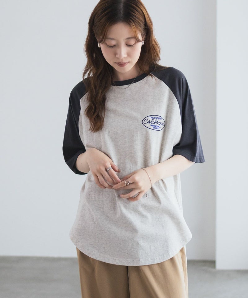 UNDERWRAPS  ラグラン刺繍ビッグTシャツ レディース メール便 対応商品商品画像-11