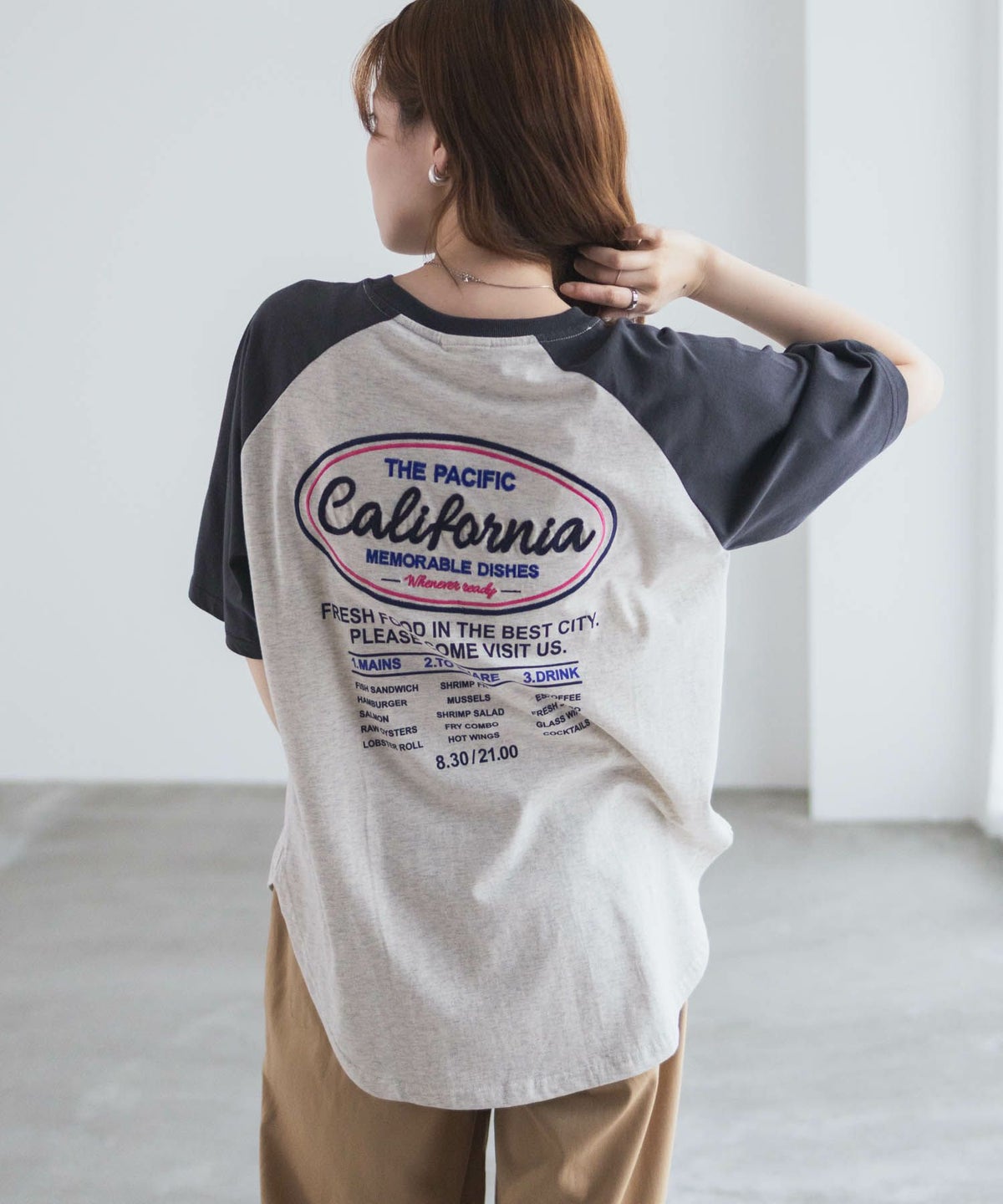 UNDERWRAPS ラグラン刺繍ビッグTシャツ レディース ネコポス 対応商品