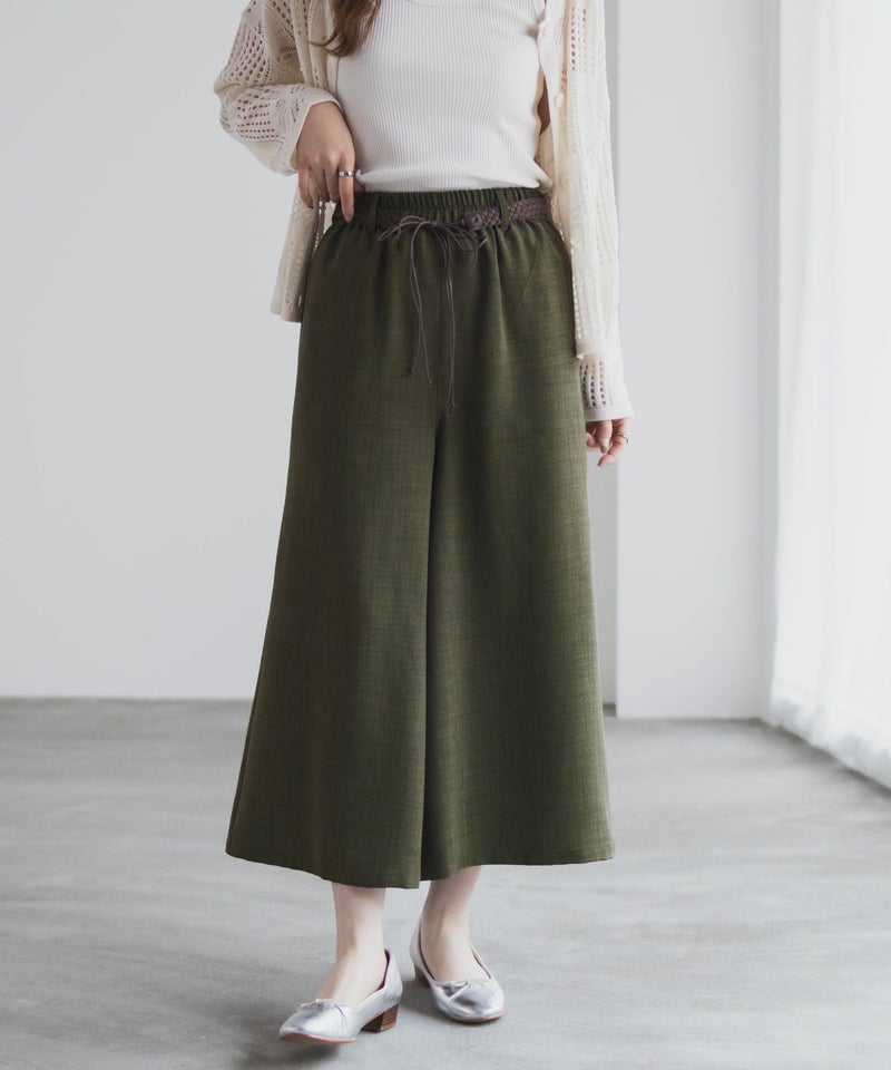 nAvy  ベルト付きワイドクロップドパンツ レディース商品画像-3