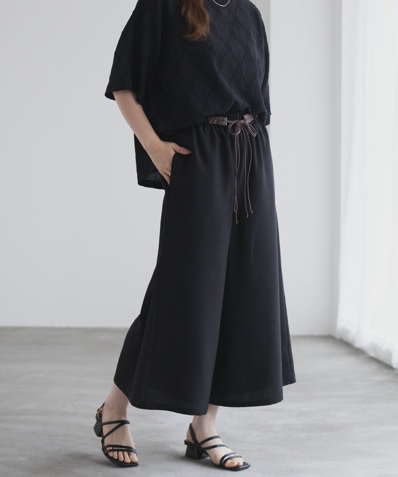 nAvy ベルト付きワイドクロップドパンツ レディース商品画像-5