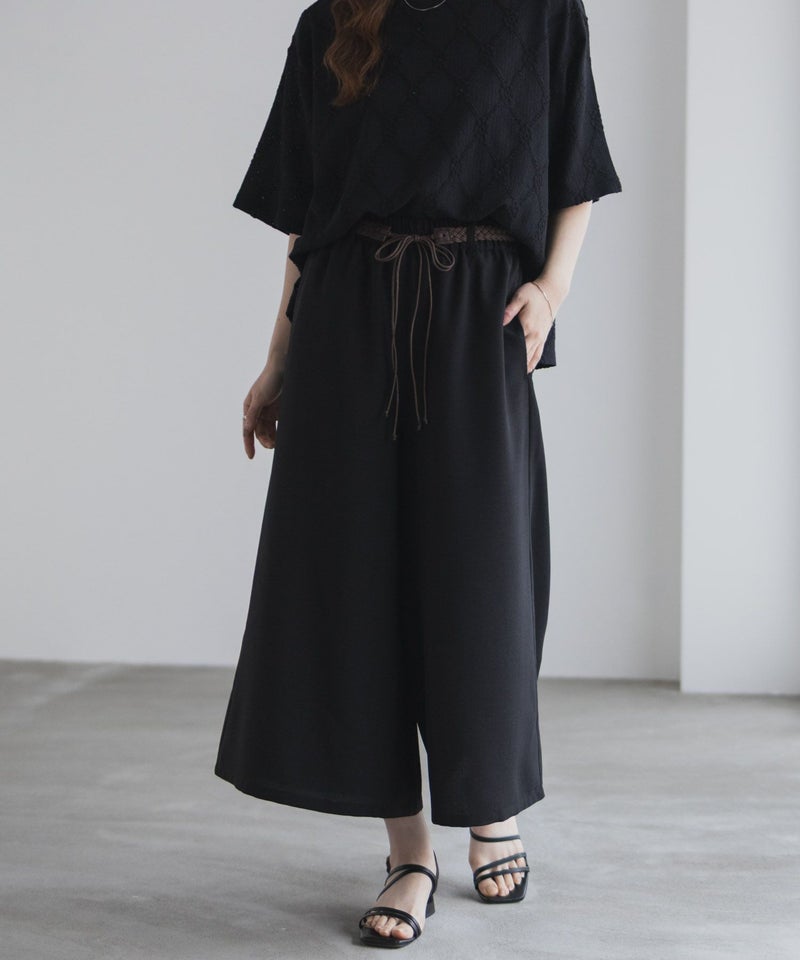 nAvy ベルト付きワイドクロップドパンツ レディース商品画像-7