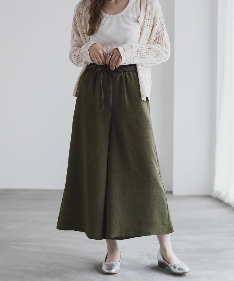 nAvy ベルト付きワイドクロップドパンツ レディース商品画像-15