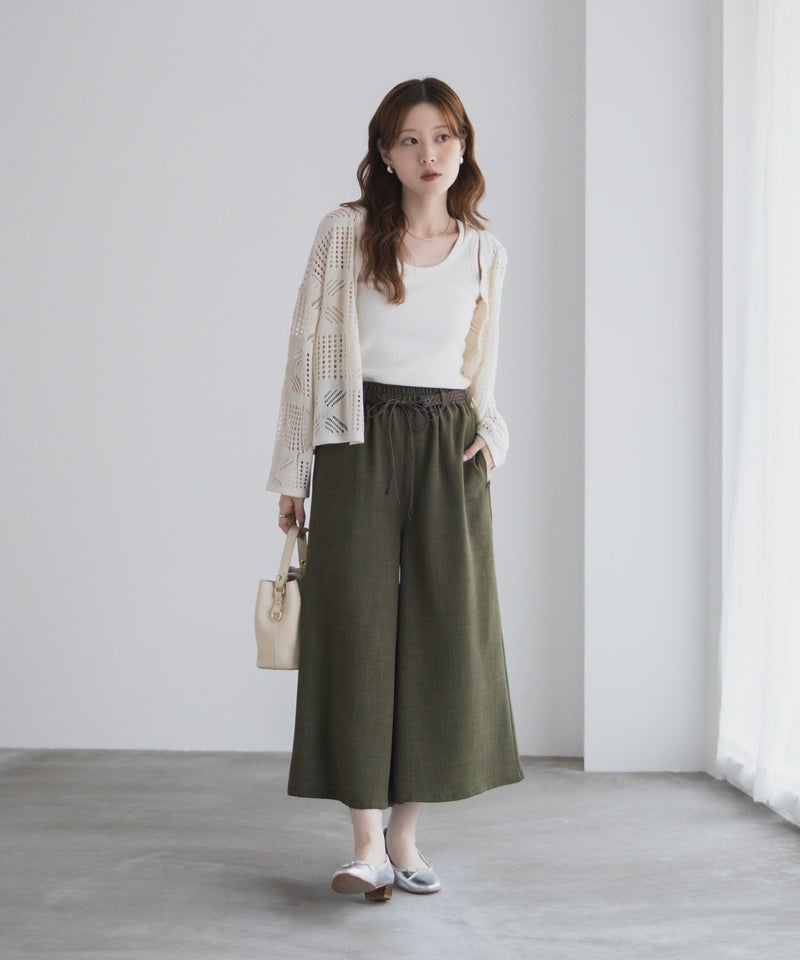 nAvy  ベルト付きワイドクロップドパンツ レディース商品画像-18