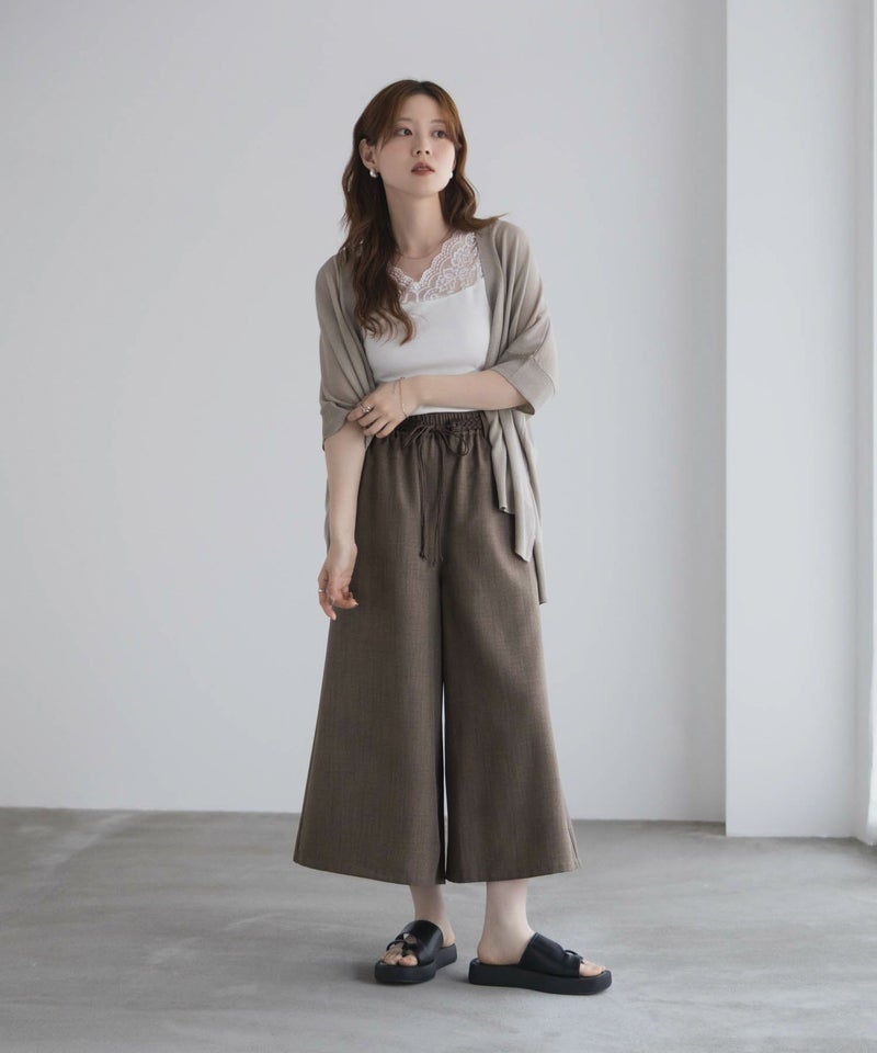 nAvy ベルト付きワイドクロップドパンツ レディース商品画像-34