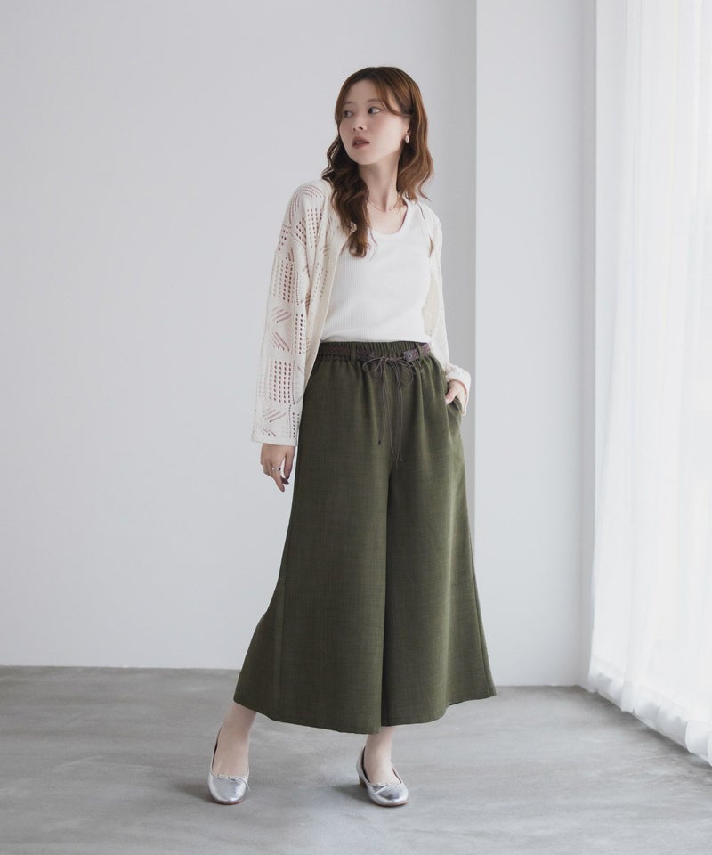 nAvy ベルト付きワイドクロップドパンツ レディース商品画像-35