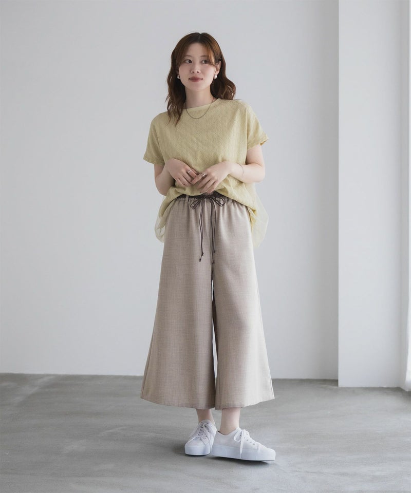 nAvy ベルト付きワイドクロップドパンツ レディース商品画像-36