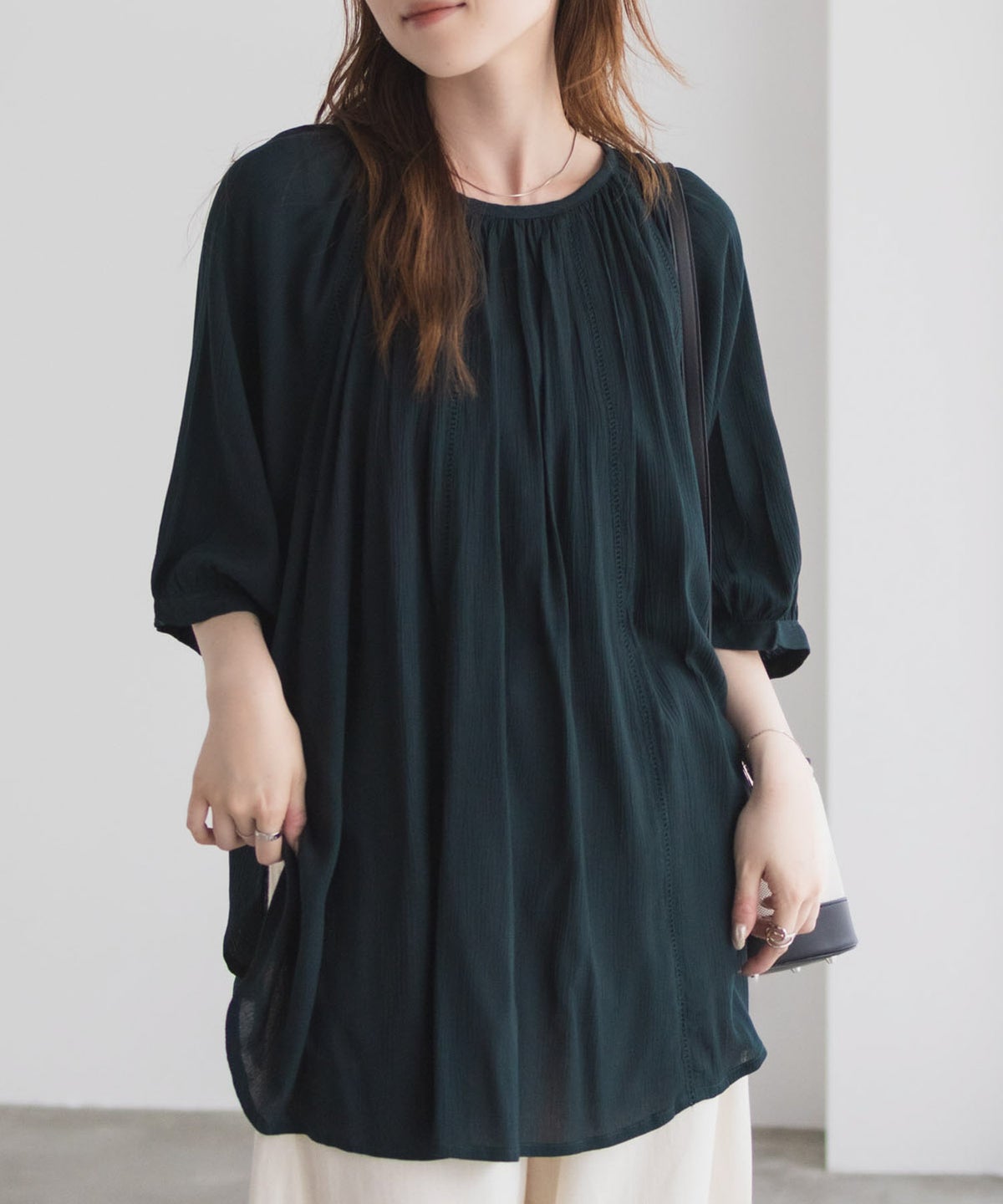 Howdy Marie インドファブリック ハシゴレースドルマンプルオーバー レディース