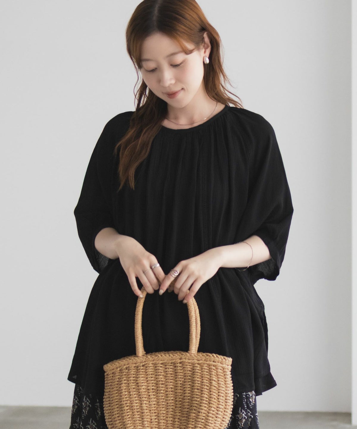 Howdy Marie インドファブリック ハシゴレースドルマンプルオーバー レディース