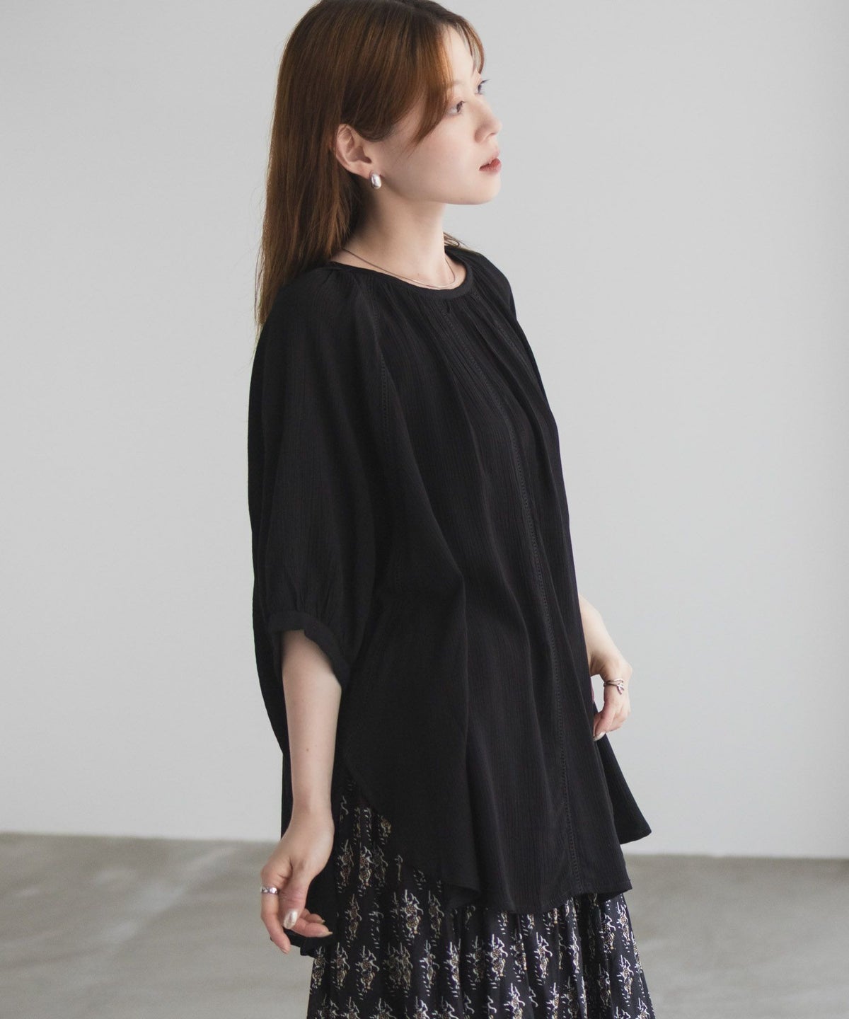 Howdy Marie インドファブリック ハシゴレースドルマンプルオーバー レディース