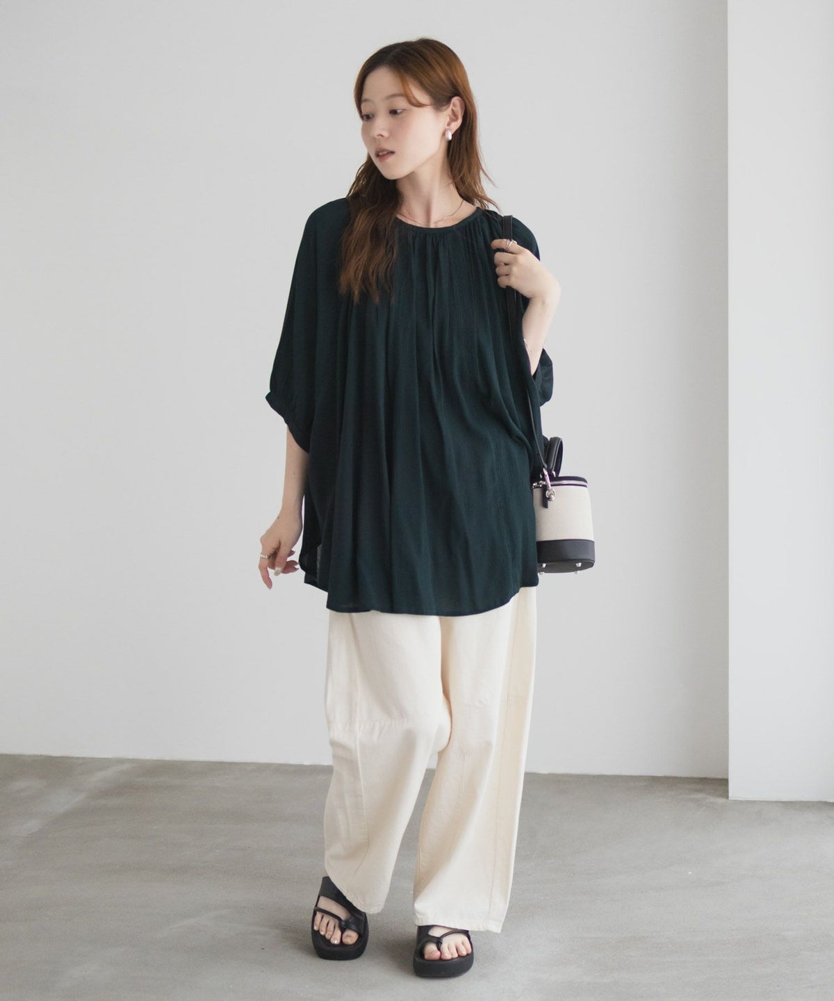 Howdy Marie インドファブリック ハシゴレースドルマンプルオーバー レディース