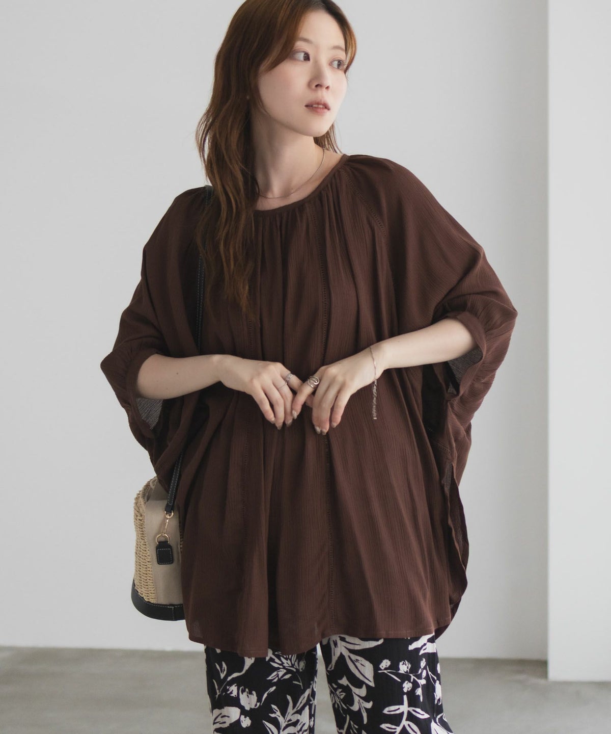 Howdy Marie インドファブリック ハシゴレースドルマンプルオーバー レディース