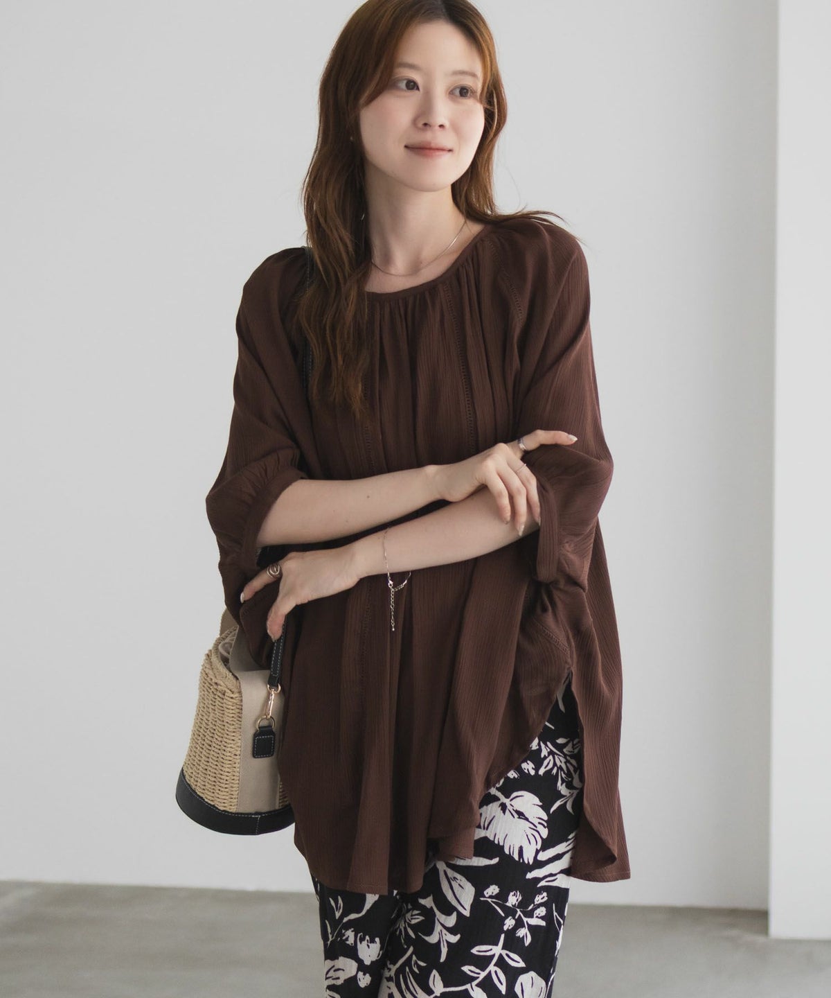 Howdy Marie インドファブリック ハシゴレースドルマンプルオーバー レディース