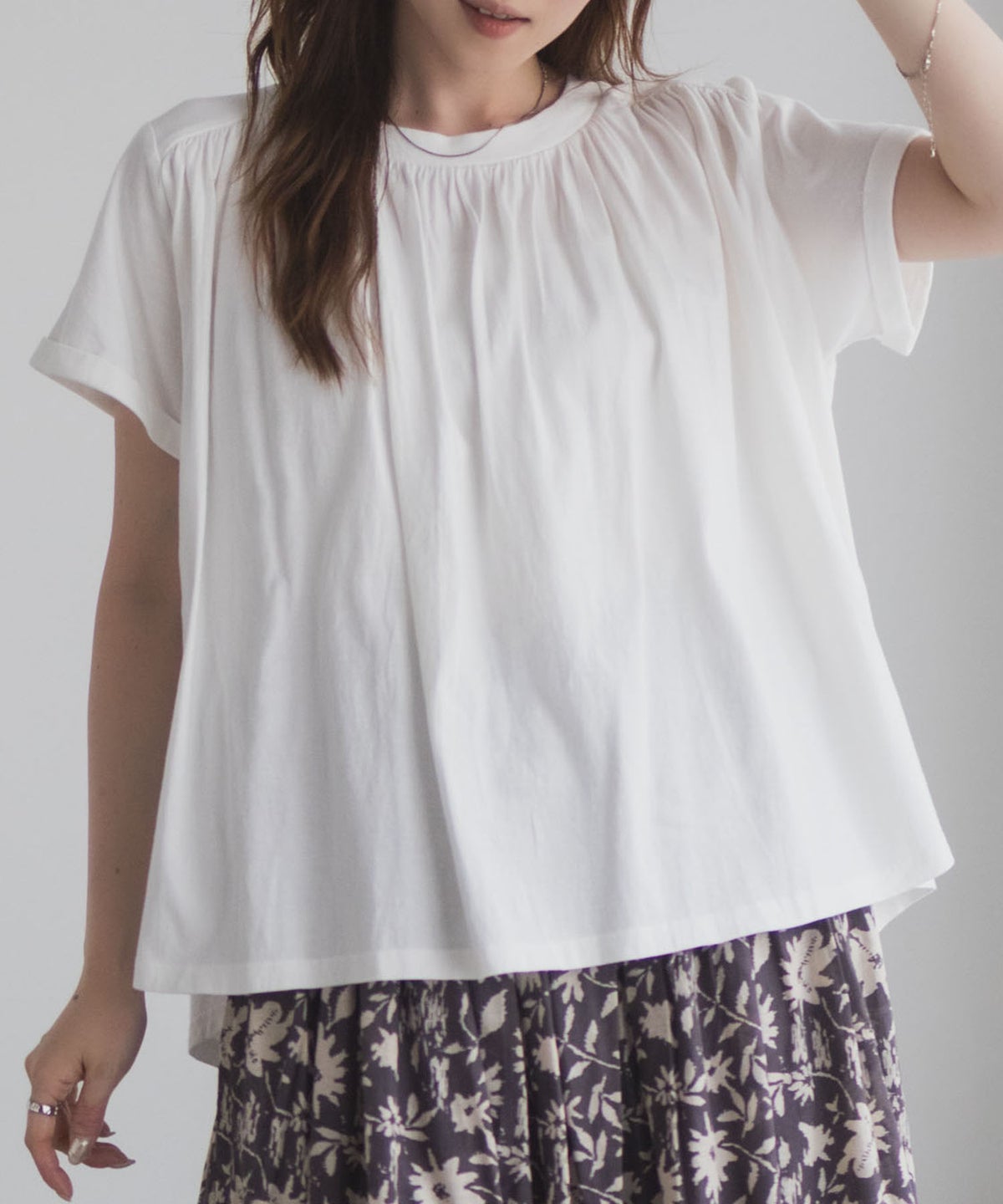 Howdy Marie インドファブリック ギャザーTシャツ レディース ネコポス 対応商品