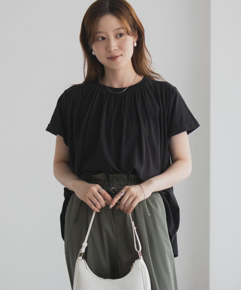 Howdy Marie  インドファブリック ギャザーTシャツ レディース メール便 対応商品商品画像-2