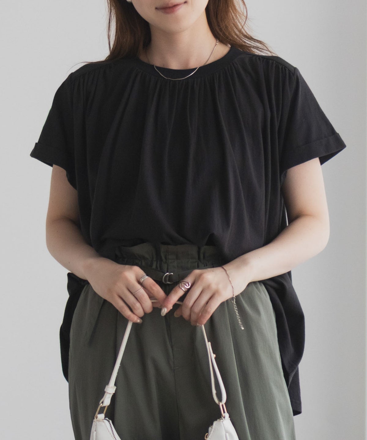 Howdy Marie インドファブリック ギャザーTシャツ レディース ネコポス 対応商品