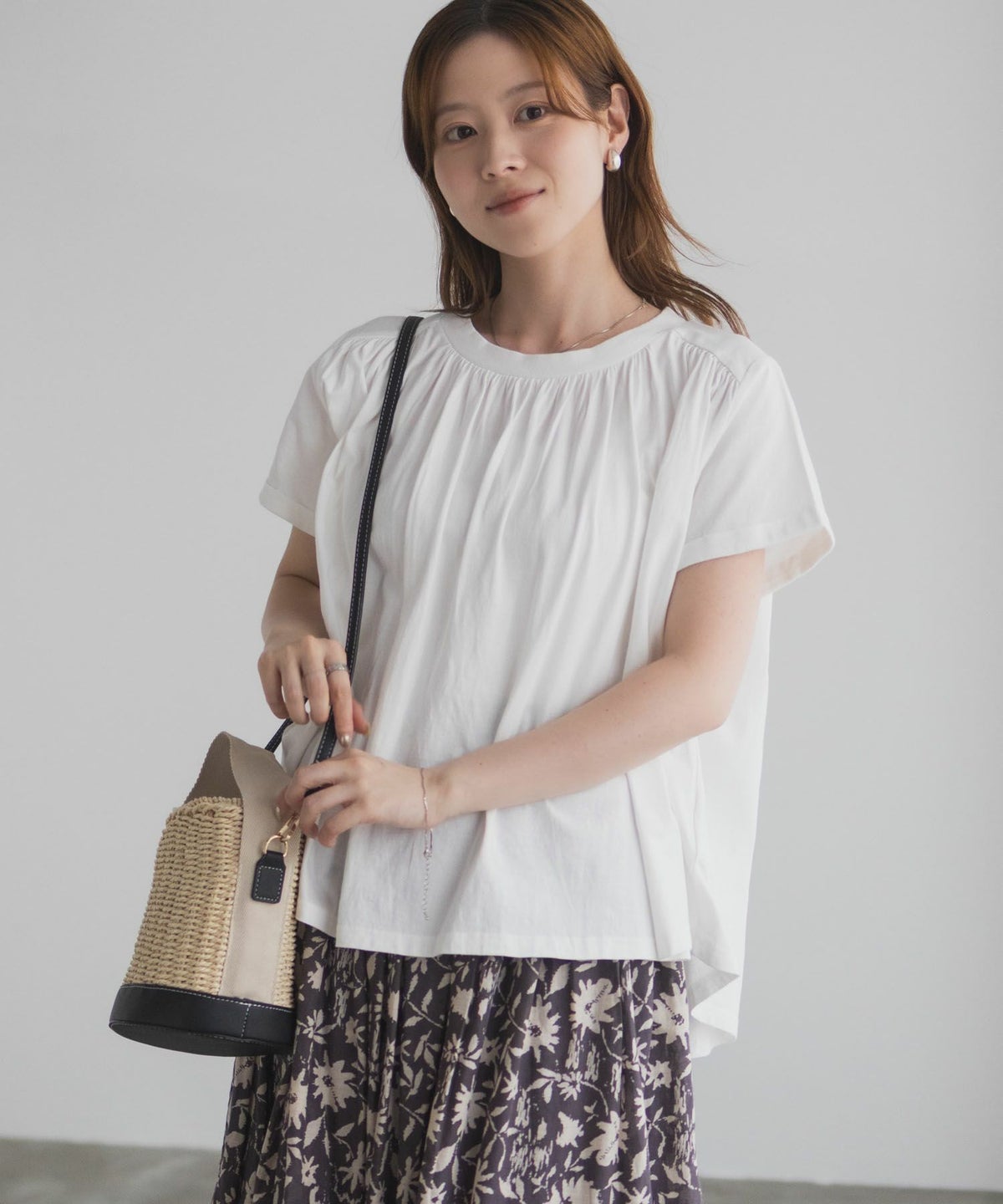 Howdy Marie インドファブリック ギャザーTシャツ レディース ネコポス 対応商品