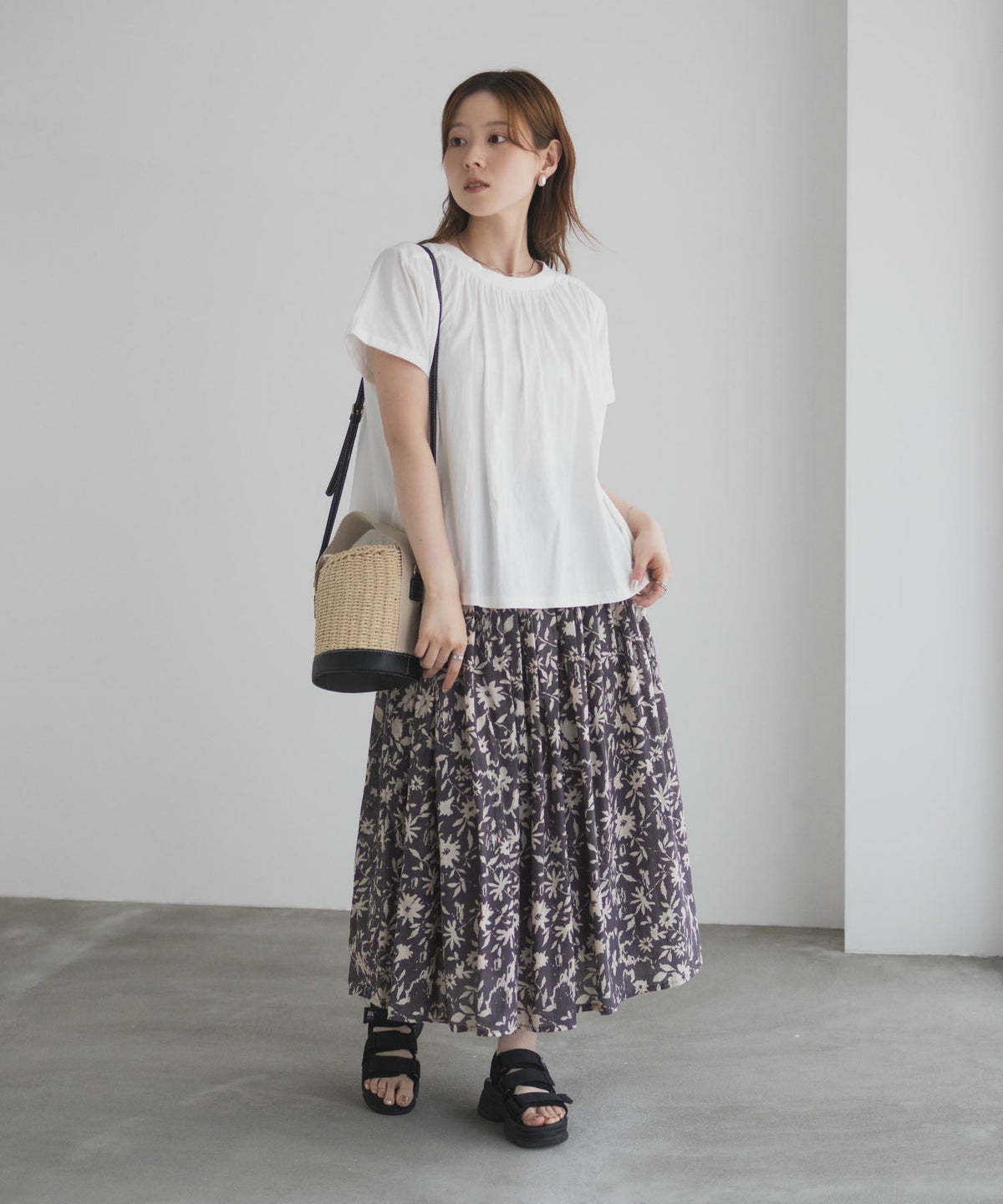 Howdy Marie インドファブリック ギャザーTシャツ レディース ネコポス 対応商品