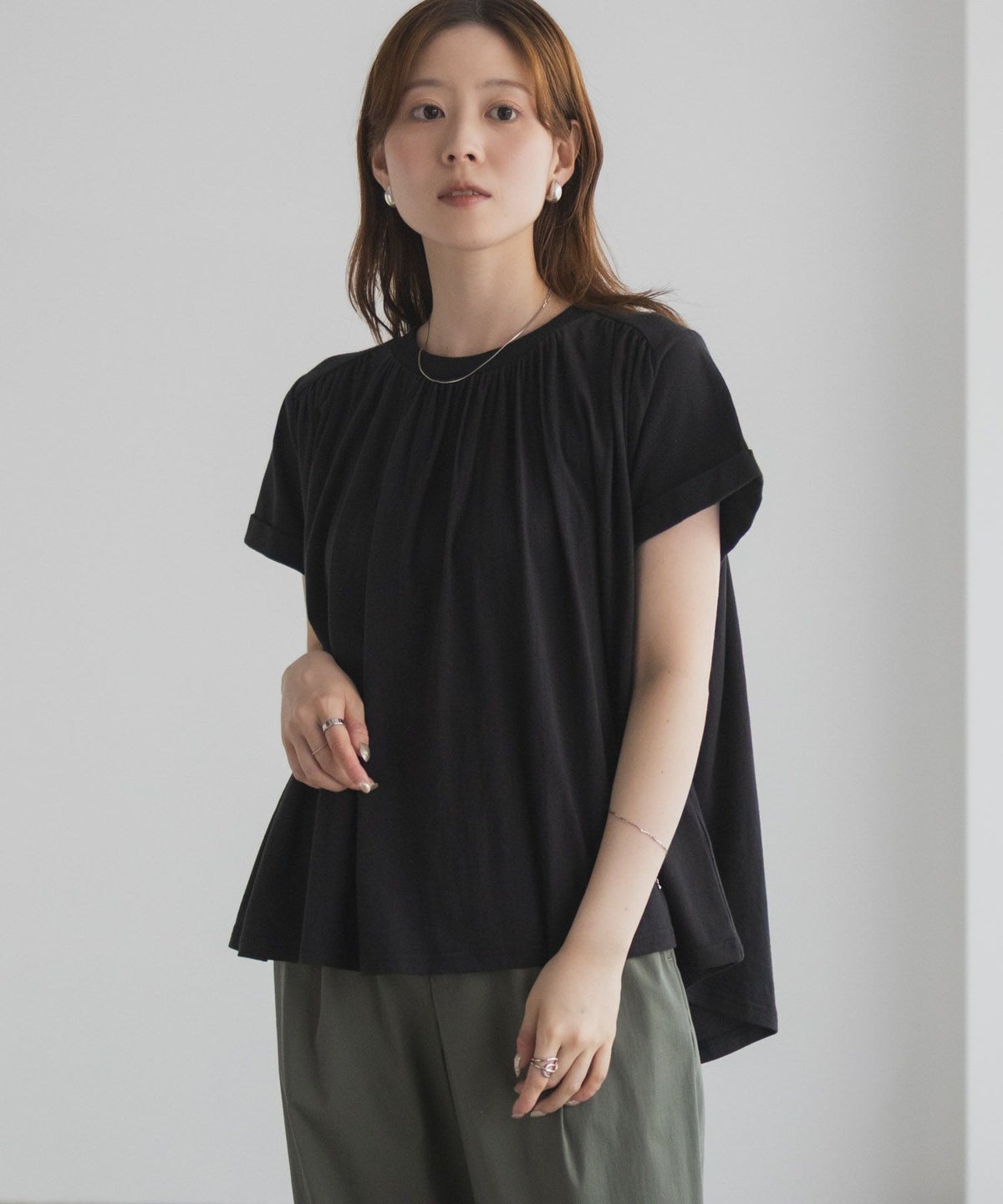 Howdy Marie インドファブリック ギャザーTシャツ レディース ネコポス 対応商品