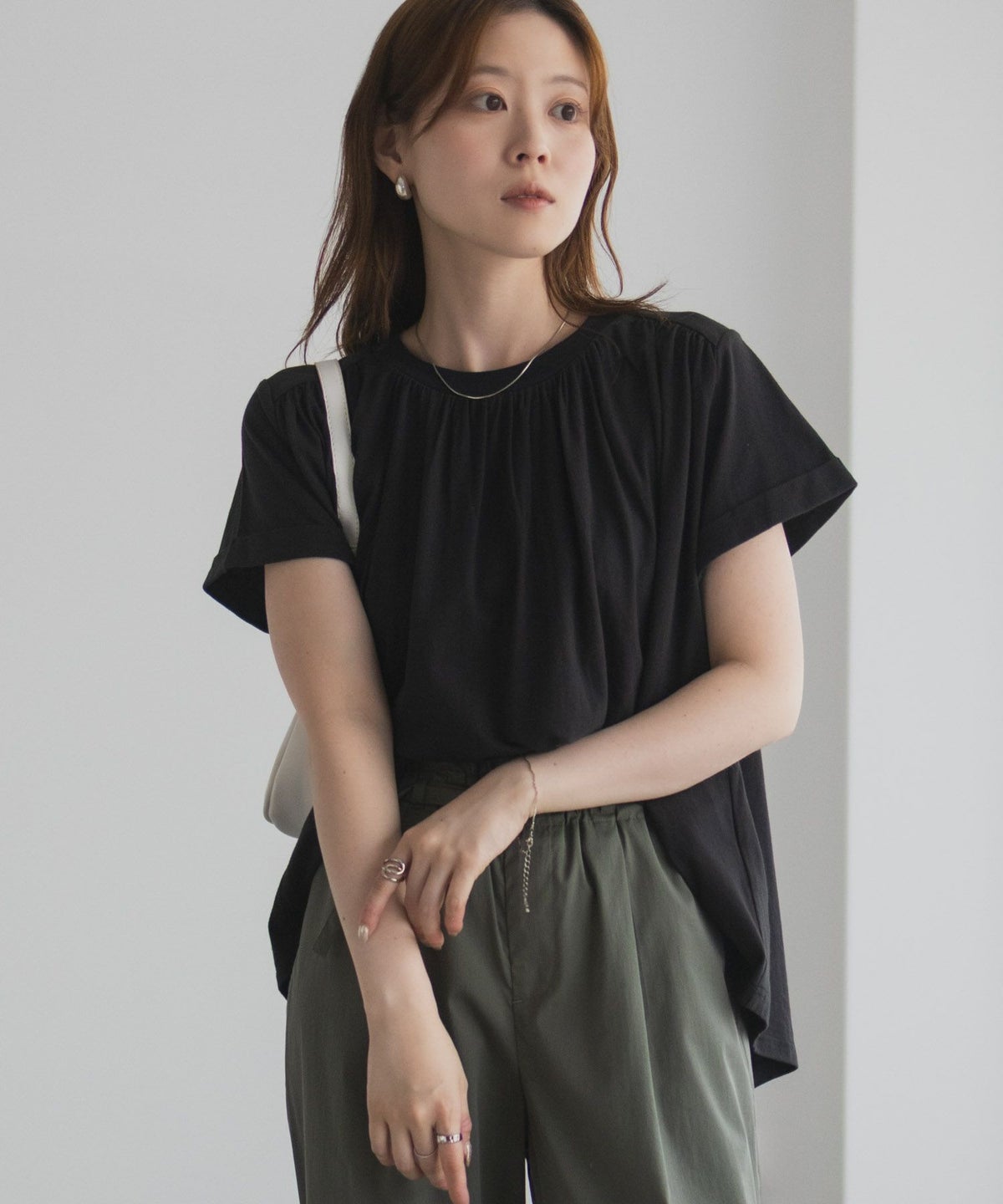 Howdy Marie インドファブリック ギャザーTシャツ レディース ネコポス 対応商品