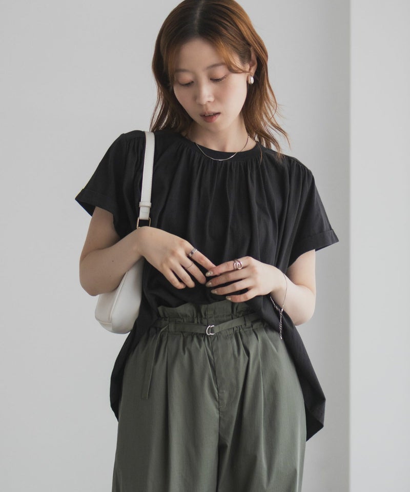 Howdy Marie インドファブリック ギャザーTシャツ レディース メール便 対応商品商品画像-14