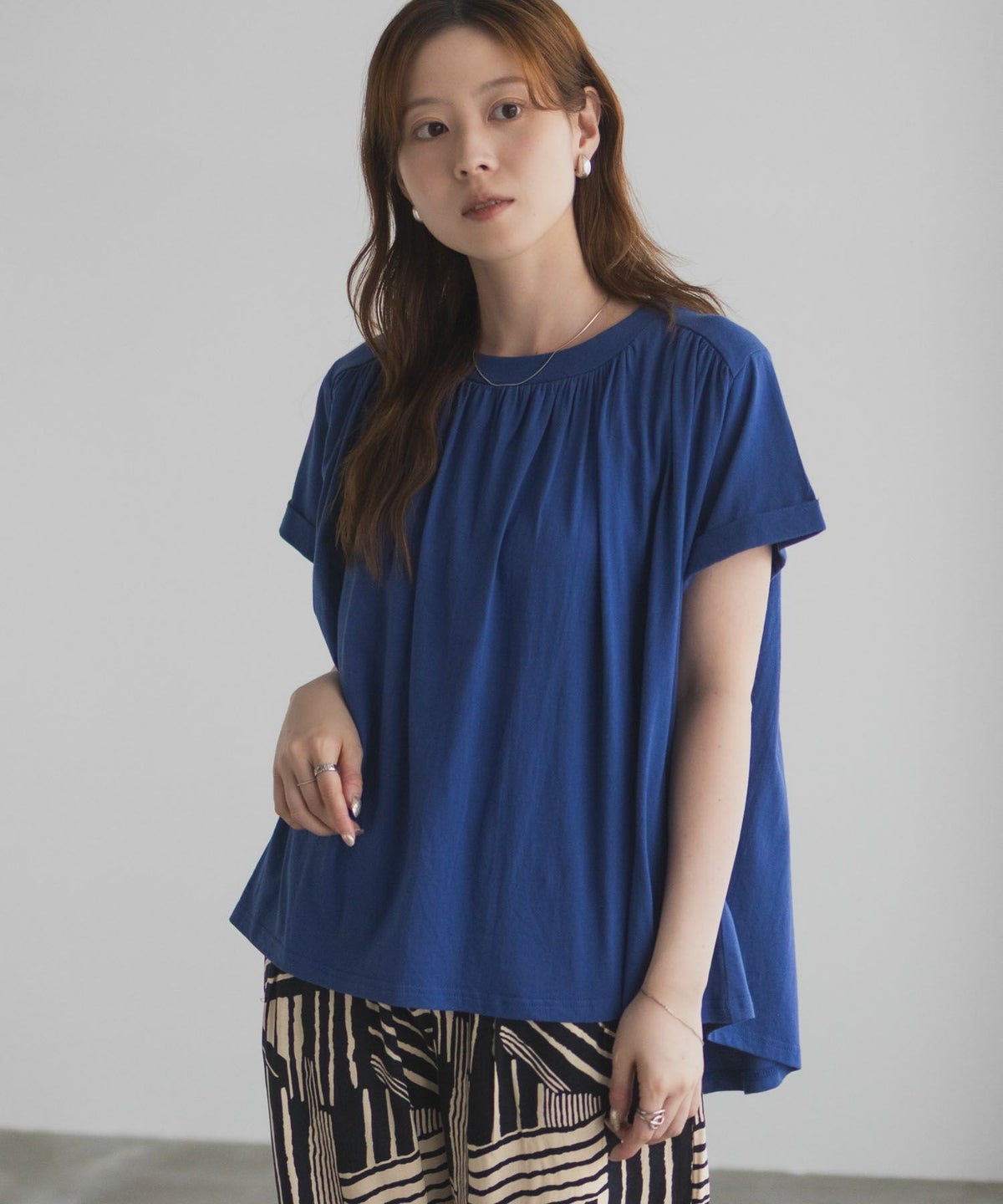 Howdy Marie インドファブリック ギャザーTシャツ レディース ネコポス 対応商品