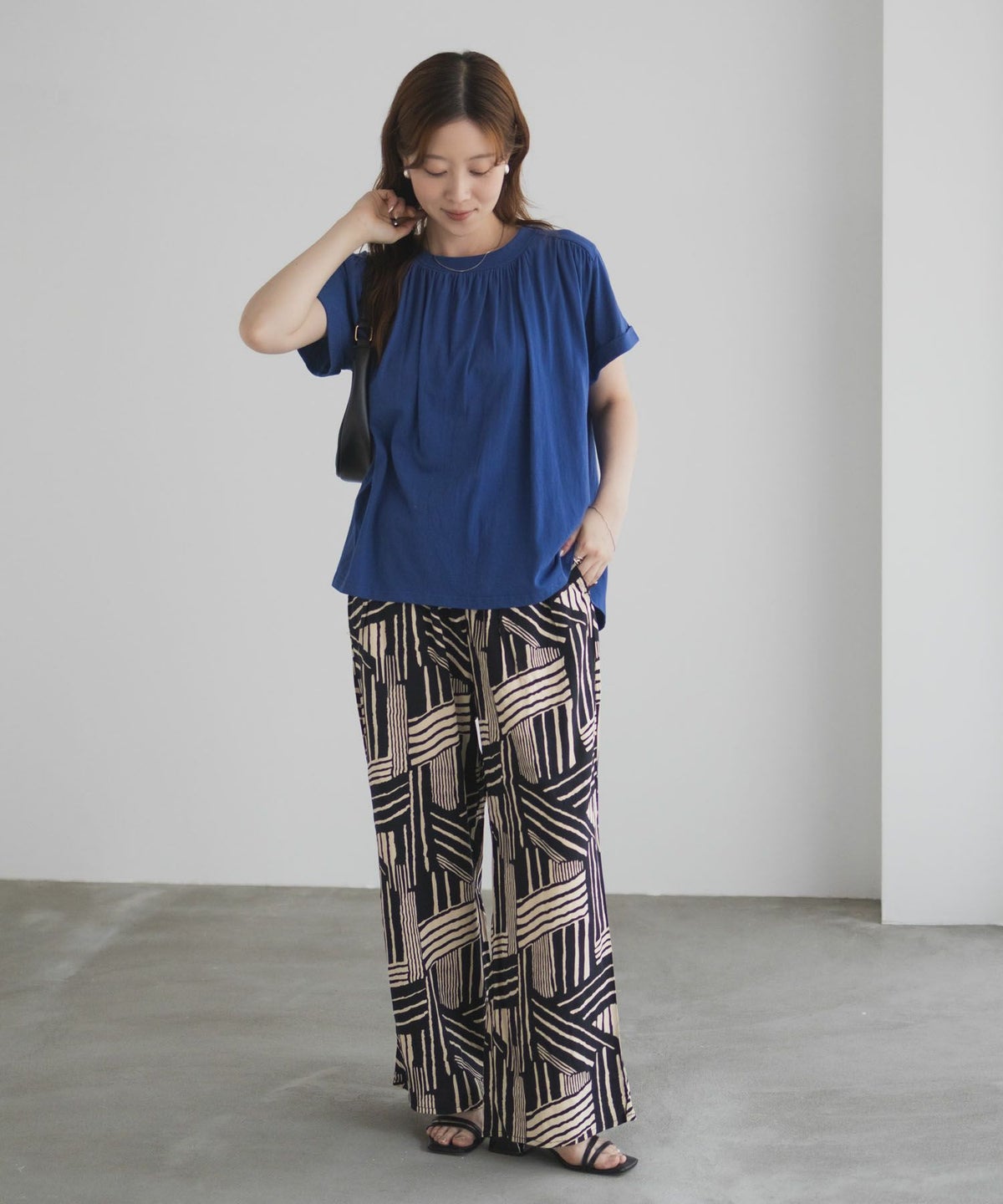 Howdy Marie インドファブリック ギャザーTシャツ レディース ネコポス 対応商品