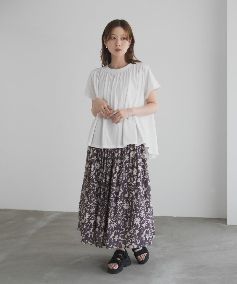 Howdy Marie インドファブリック ギャザーTシャツ レディース メール便 対応商品商品画像-33