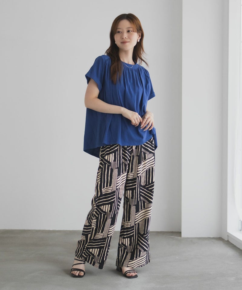 Howdy Marie インドファブリック ギャザーTシャツ レディース メール便 対応商品商品画像-35