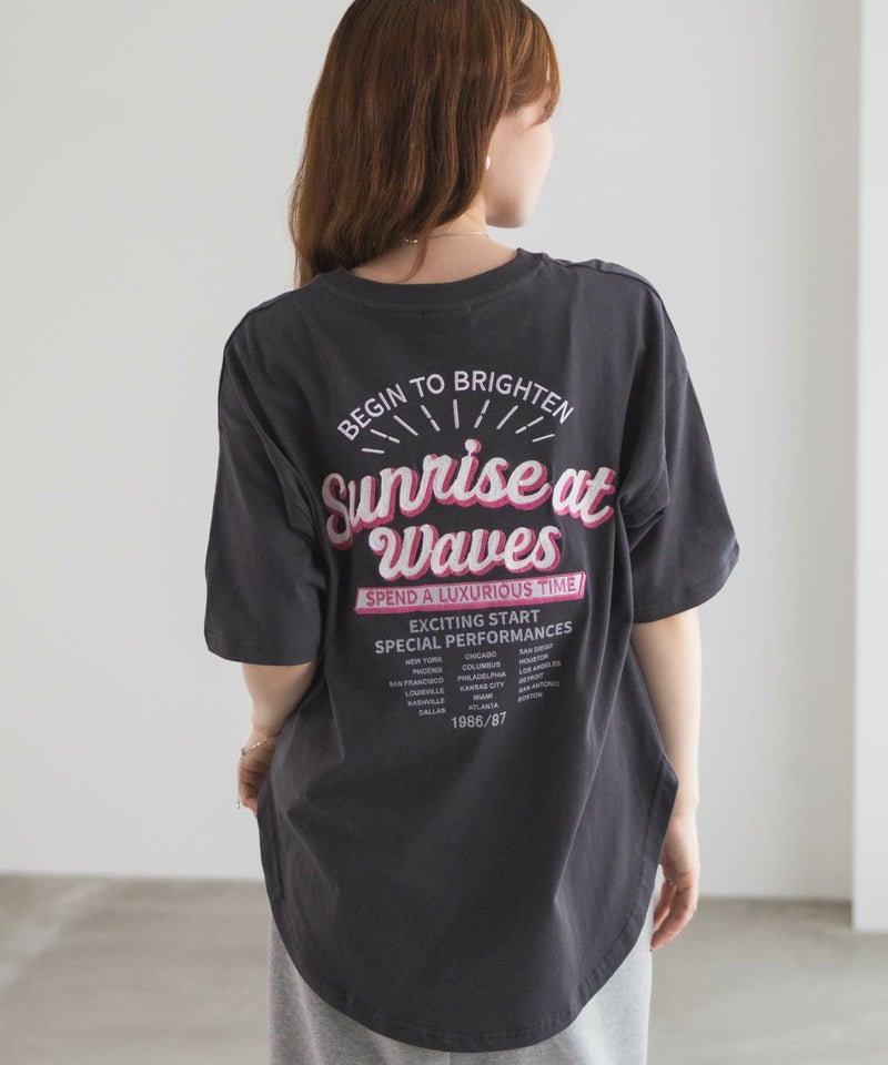 UNDERWRAPS 刺繍ラウンドビッグシルエットTシャツ レディース メール便 対応商品商品画像-1