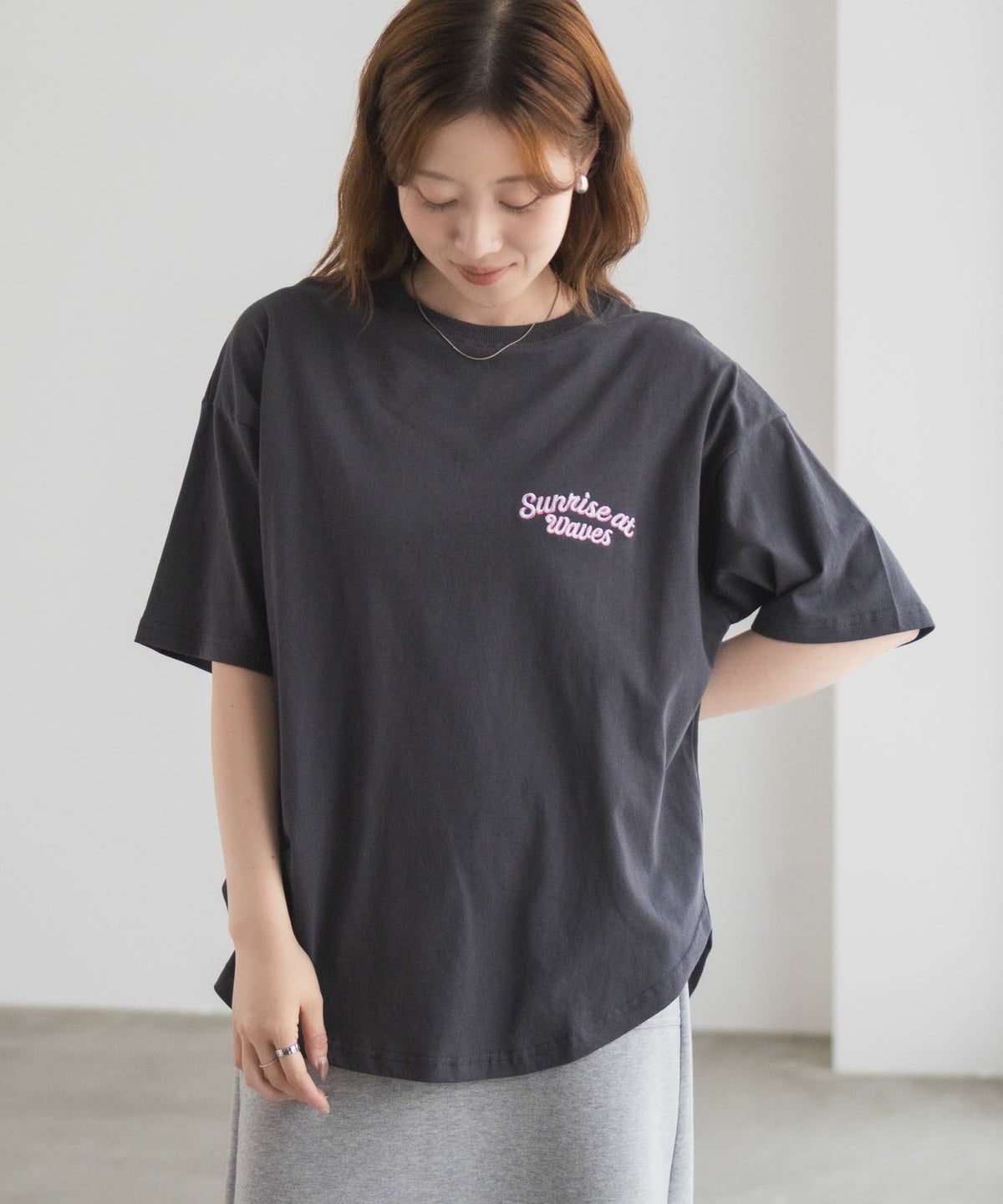 UNDERWRAPS 刺繍ラウンドビッグシルエットTシャツ レディース ネコポス 対応商品