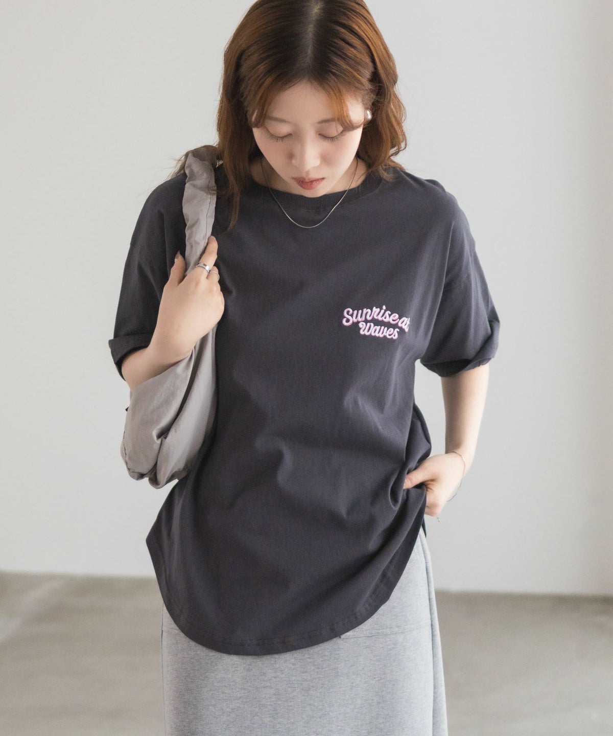 UNDERWRAPS 刺繍ラウンドビッグシルエットTシャツ レディース ネコポス 対応商品