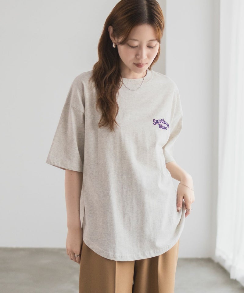 UNDERWRAPS  刺繍ラウンドビッグシルエットTシャツ レディース メール便 対応商品商品画像-11
