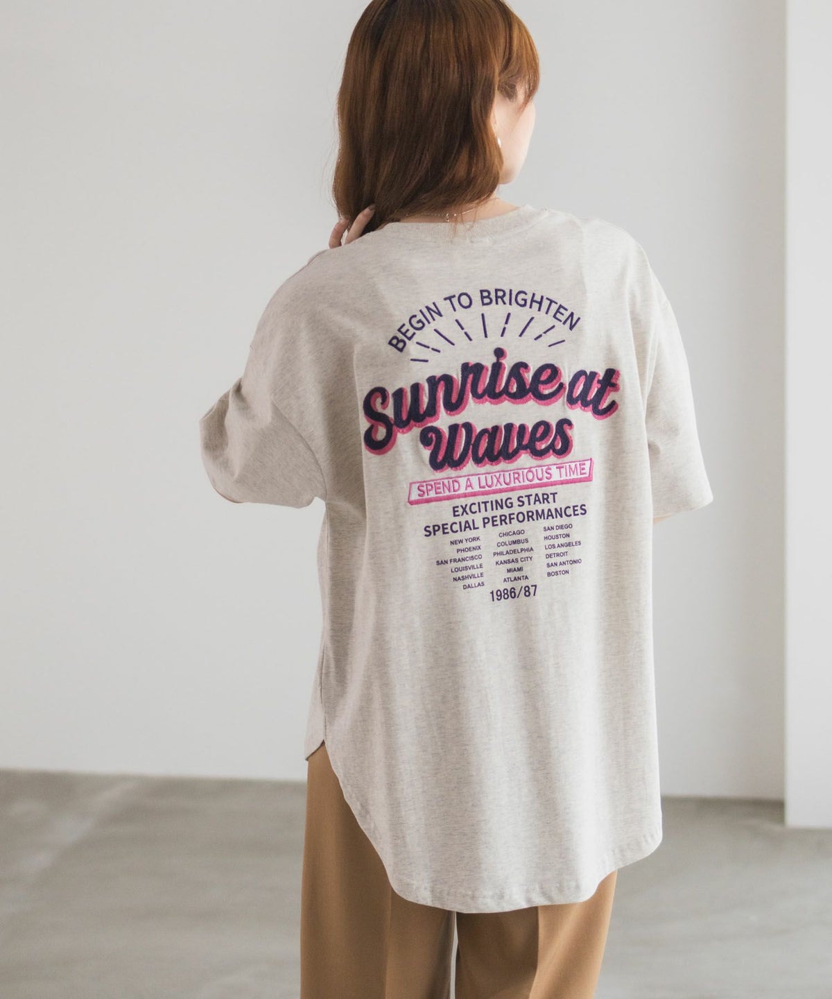 UNDERWRAPS 刺繍ラウンドビッグシルエットTシャツ レディース ネコポス 対応商品