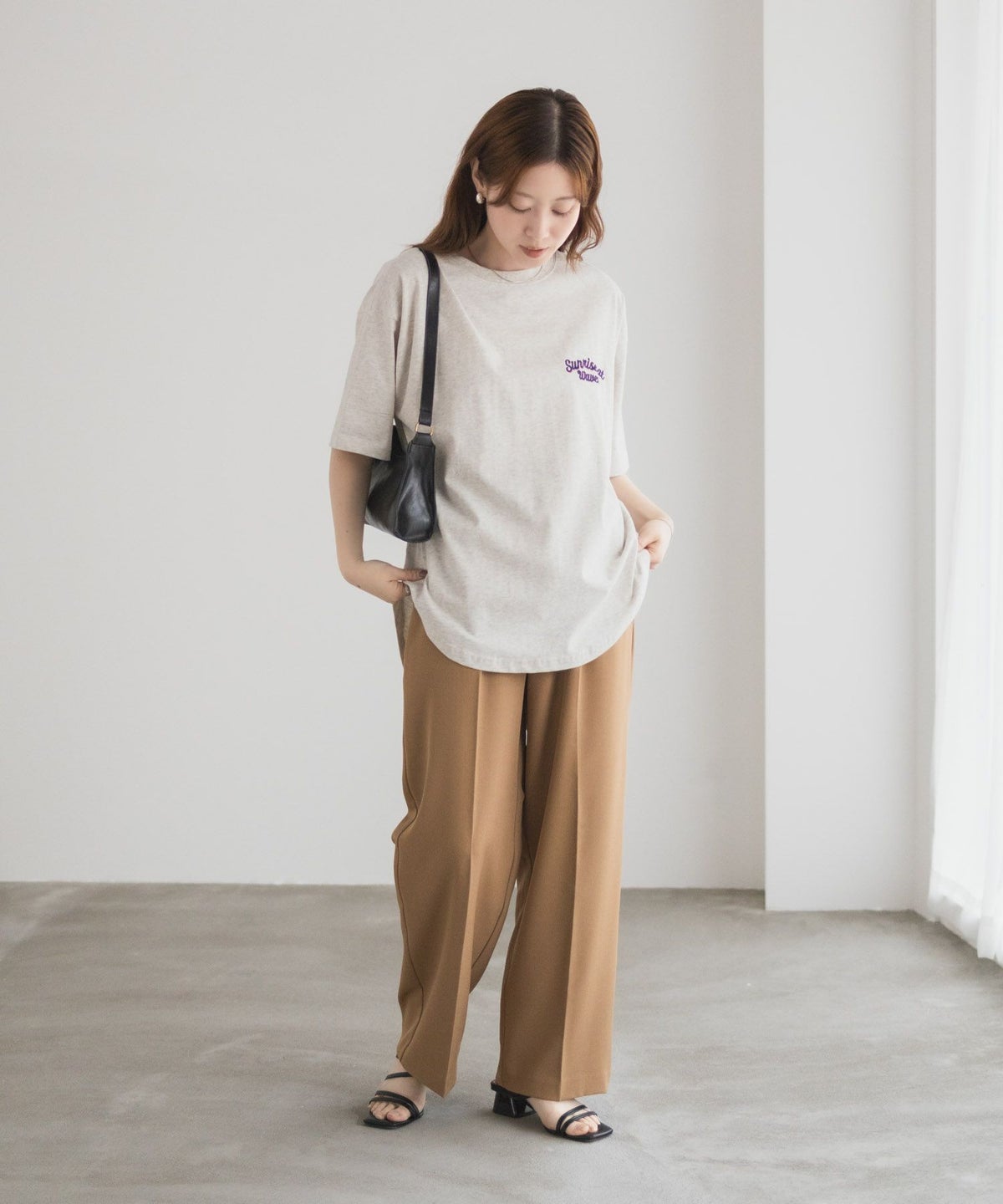 UNDERWRAPS 刺繍ラウンドビッグシルエットTシャツ レディース ネコポス 対応商品