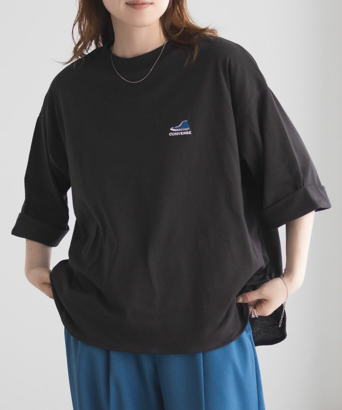 CONVERSE 袖ロールアップTシャツ レディース ネコポス 対応商品