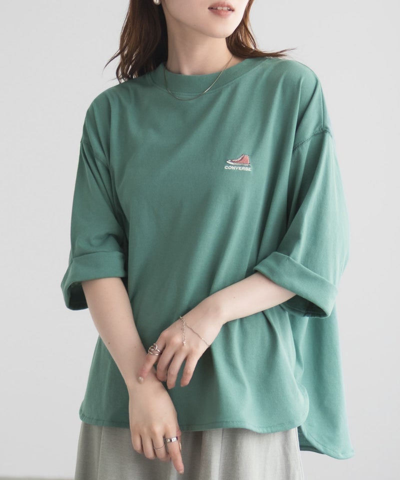 CONVERSE 袖ロールアップTシャツ レディース メール便 対応商品商品画像-4