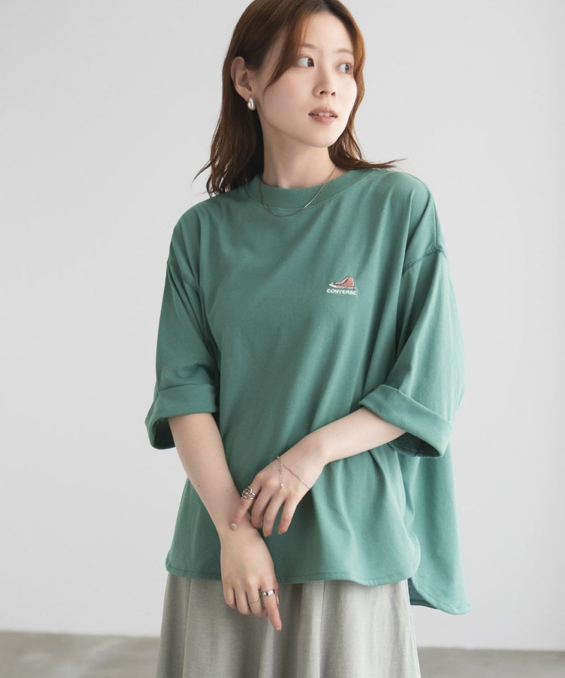 CONVERSE 袖ロールアップTシャツ レディース メール便 対応商品商品画像-4