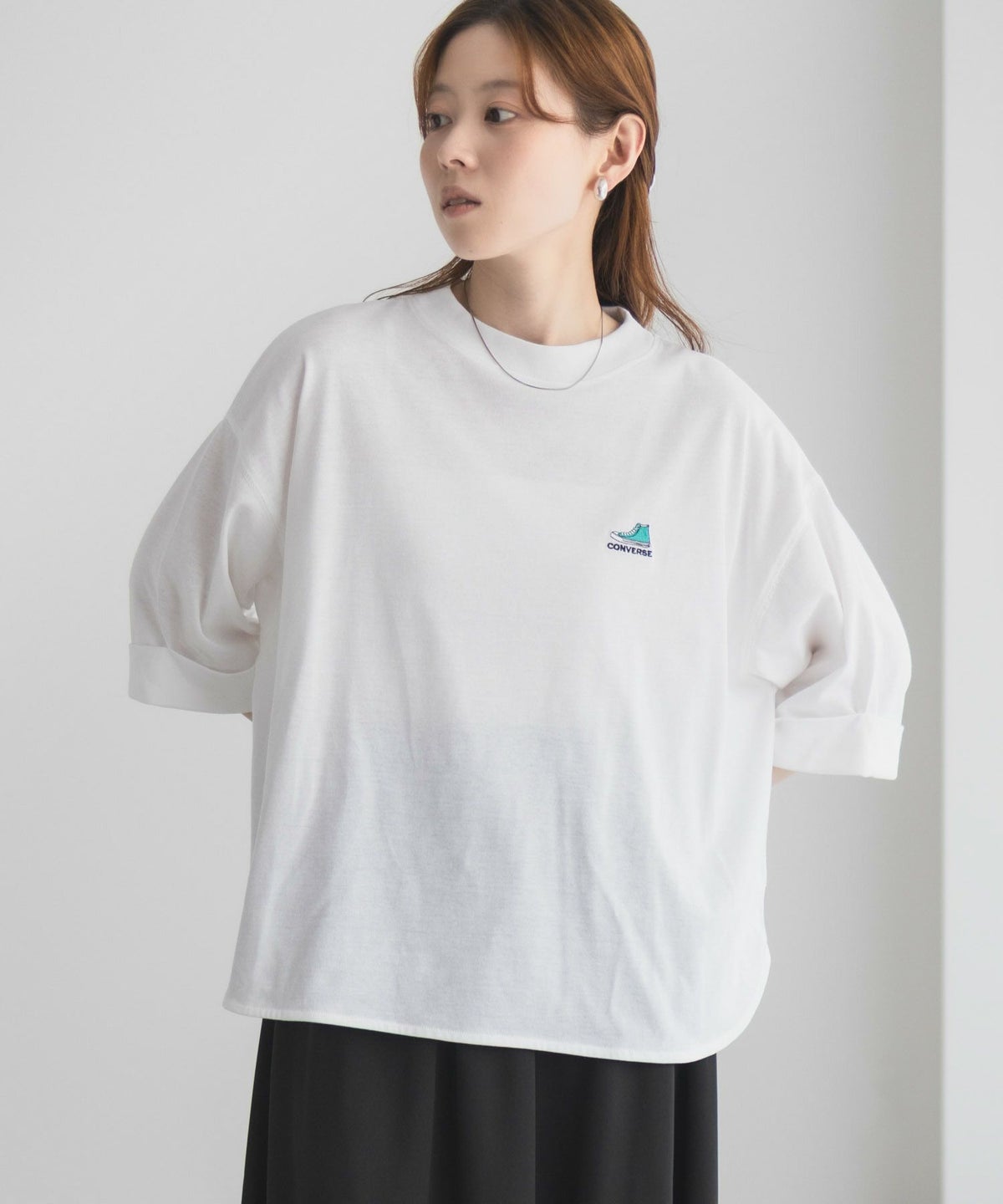 CONVERSE 袖ロールアップTシャツ レディース ネコポス 対応商品