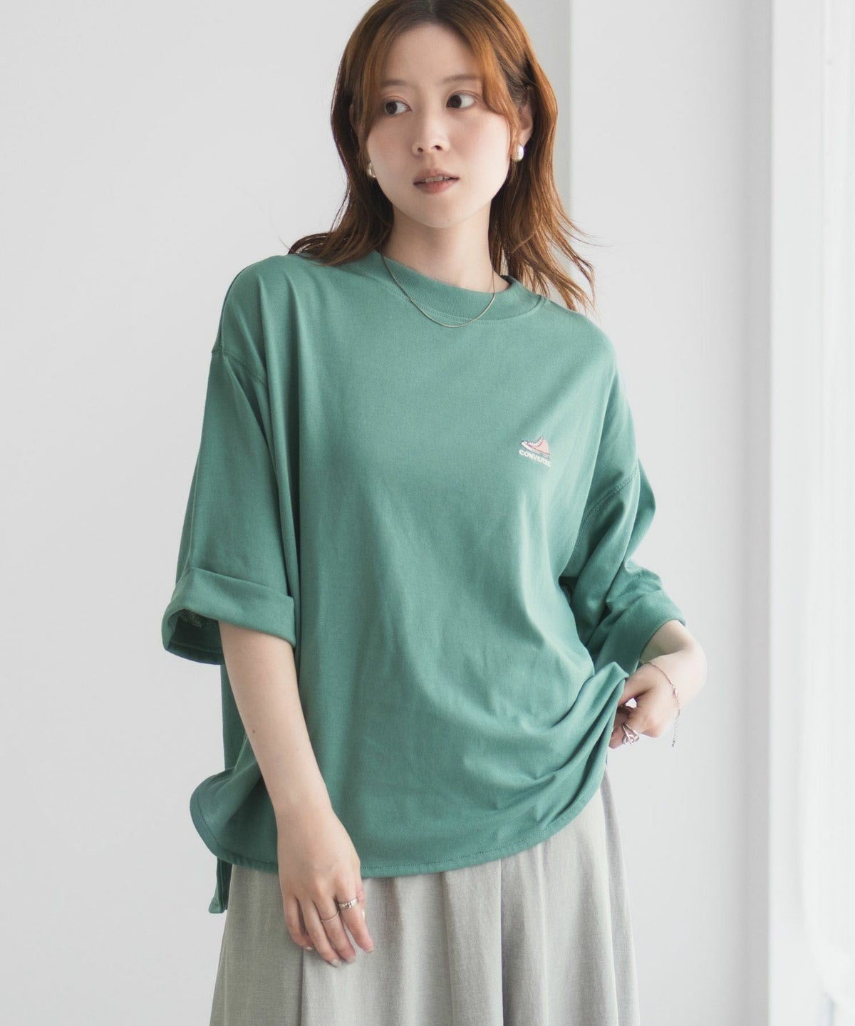 CONVERSE 袖ロールアップTシャツ レディース ネコポス 対応商品