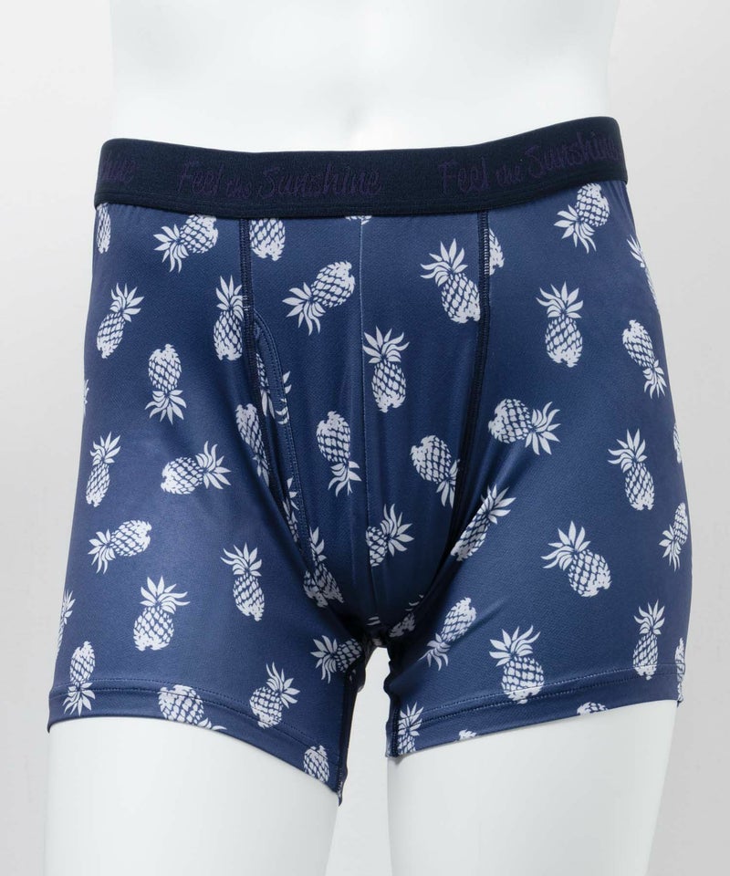 NAVY  メッシュボクサーパンツ パイナップル柄 メンズ メール便 対応商品商品画像-1
