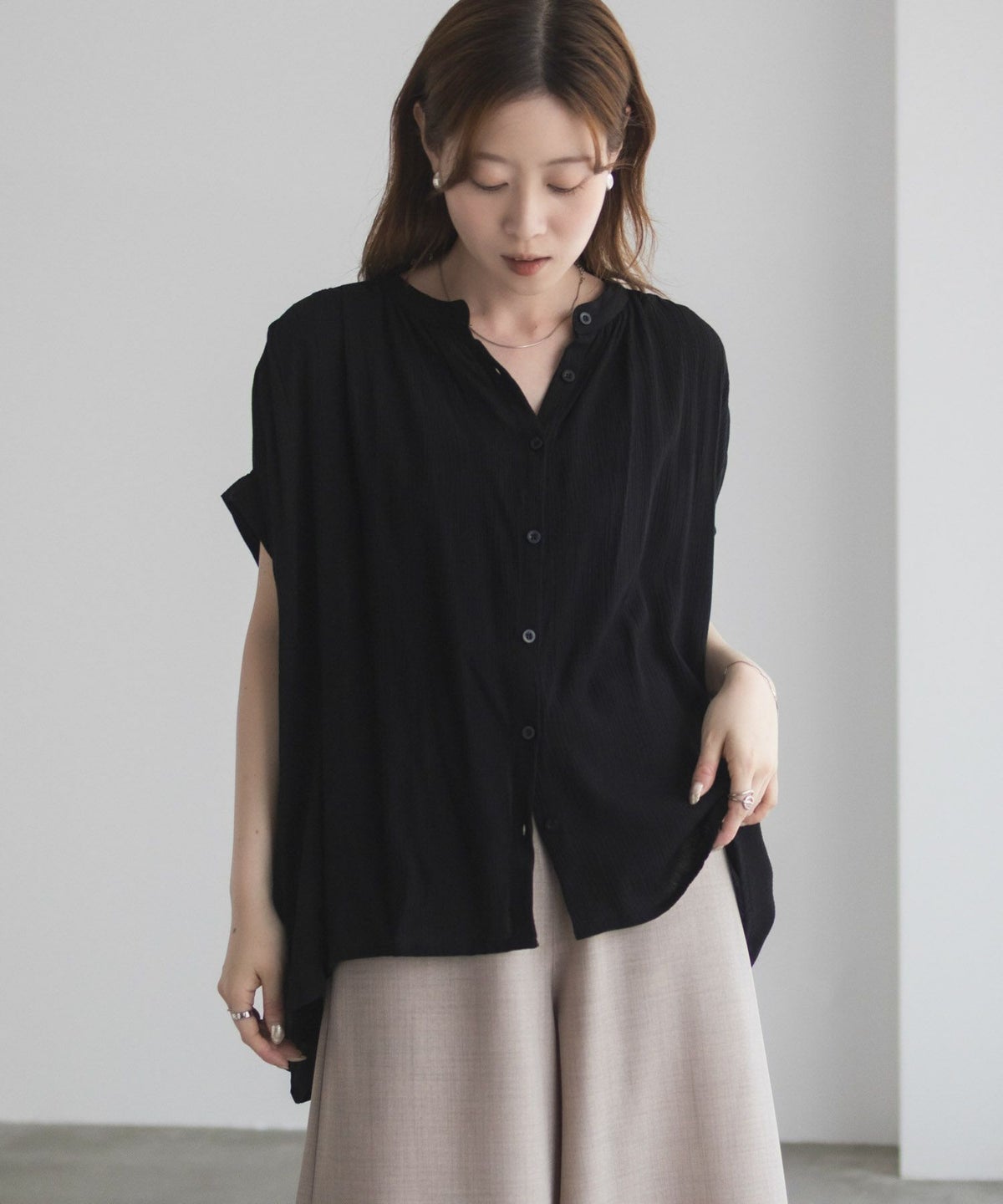 Howdy Marie インドファブリック ギャザーブラウス レディース