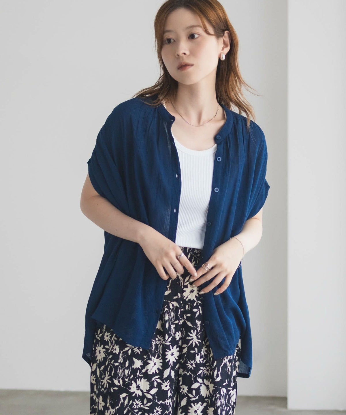 Howdy Marie インドファブリック ギャザーブラウス レディース