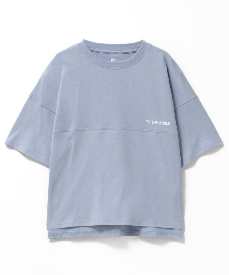 T-GRAPHICS  切替5分袖ビッグTシャツ キッズ メール便 対応商品商品画像-4