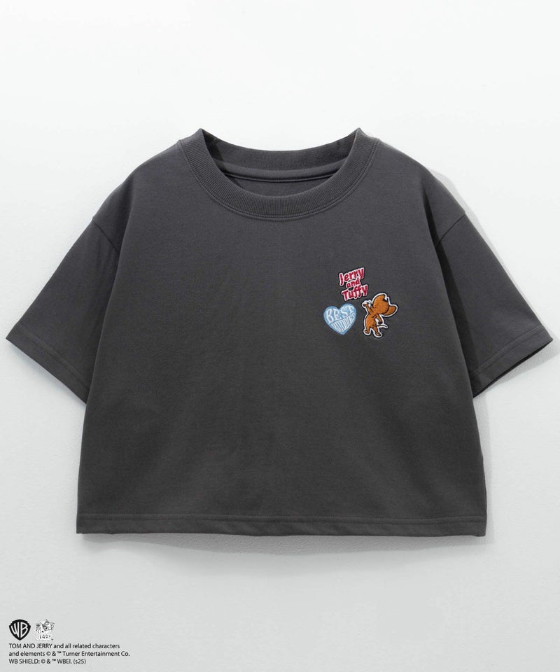 Tom and Jerry ショート丈胸刺繍Tシャツ キッズ メール便 対応商品商品画像-3